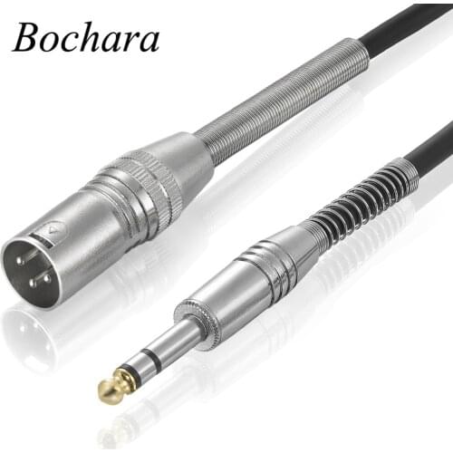 Bochara 6.5mm Male to XLR Male Audio Cable Foil+Braided Shielded For Mic Amplifier Mixer 1.8m 3m 5m 10m