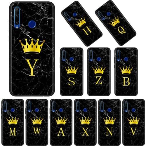 Phone Case For Huawei Honor 30 20 10 Pro Lite Youth Plus 30i 20e 20s Silicon Cover Soft Capa Black Shell Crown letter