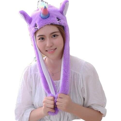 Unicorn hat hood gift plush toy hat stuffed toy cap