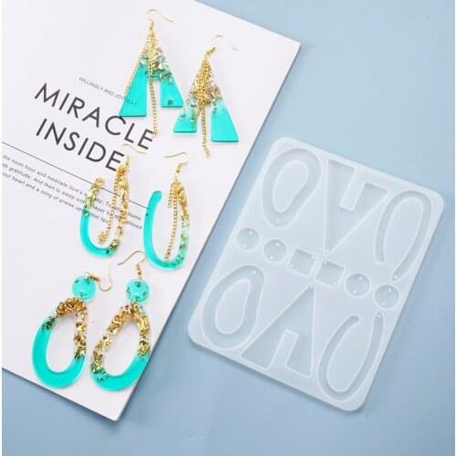 DIY Earring pendant Silicone Mold Ornaments Crystal Epoxy Resin clear Mould jewelry making tool Craft Resin Decoration Art