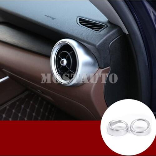 For Alfa Romeo Stelvio Inner Dashboard Side Air Vent Outlet Cover 2017-2019 2pcs Car Accessories Interior Car Decor Car Trim