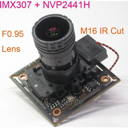 F0.95 Lens + M16 IRCut AHD-H (1080P) / CVBS 1/2.8" Sony STARVIS IMX307 CMOS + NVP2441 CCTV camera PCB board module +OSD cable