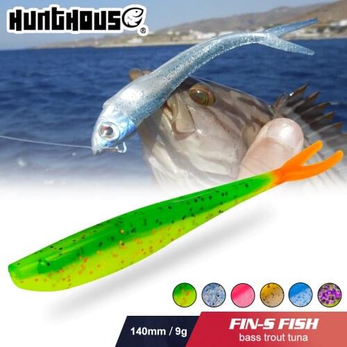 Hunthouse Fishing Soft Lure Easy Shiner 140mm/9g Forktail Silicone Artificial jigging Worm Swimbait Wobblers Baits For Texpose