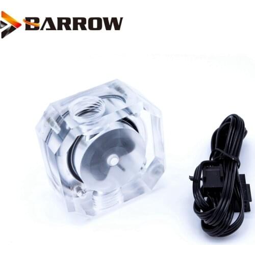 BARROW Water Flow Velocity Meter / Water Cooler System Transparent 5V 3PIN / 12V 4PIN Header RGB connect to AURA SYNC