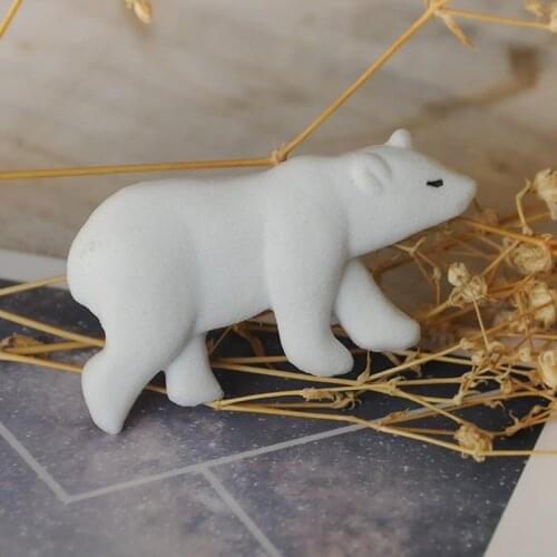 Jingdezhen Original Designer Pure handmade Ceramic Arctic Bear Polar Fox Animal Pin Brooch Fashion Ornaments Badge jewelry