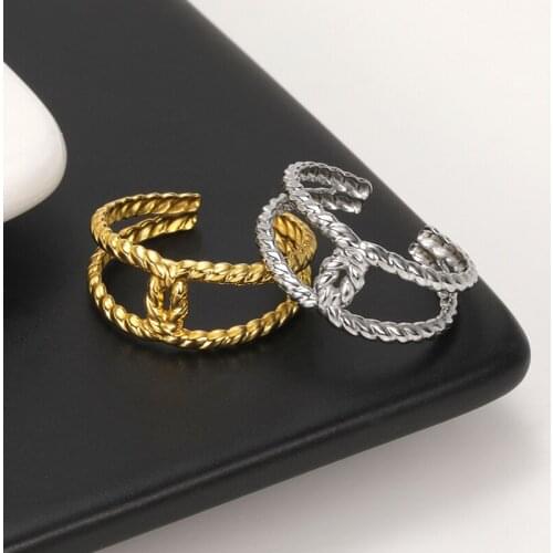 Simple Design Cross Geometry Ring Cuban Style Stainless Steel Hip Hop Vintage Ancient Fine Accessories For Men Women Trend Alloy