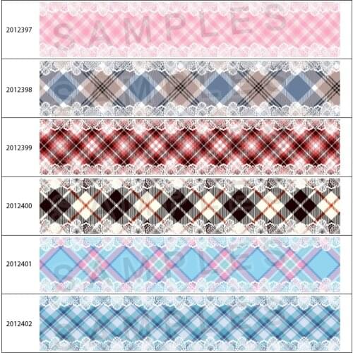 Lace Flower Check Print Grosgrain/Satin Ribbon Beauty Pink Pattern DIY Crafts Japanese 5 Yards Hair Bows DIY Accessories