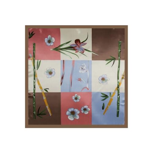 Fashion Square Scarf 2018 New Bamboo Orchid Silk Scarf For Women Hijab Shawl Luxury Brand Foulard Plaid Scarves Wraps For Ladies