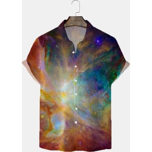 70# Tie Dye 3d Printed Mens T-shirt Summer Ventilated And Cool Stand-up Collar Short-sleeved Shirt Harajuku T Shirt Chemise