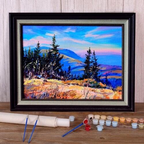 Landscape Autumn Paint By Numbers Complete Kit Acrylic Paints 50*70 Canvas Pictures Handmade For Adults Wholesale Art