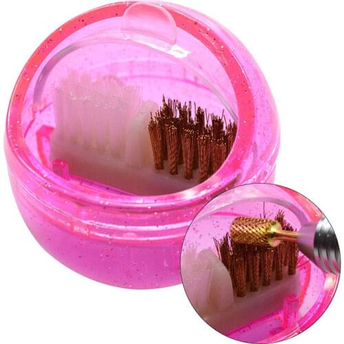 Professional Nail Drill Bit Brush Plastic & Copper Wire Clean Brushes Manicure Nail Art Accessories Nail Drill Dust Cleaner Box