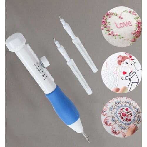 New Hot Practical ABS Plastic DIY Magic Embroidery Pen Set Needle knitting Needles Tool Fancy Interchangeable Punch needlework