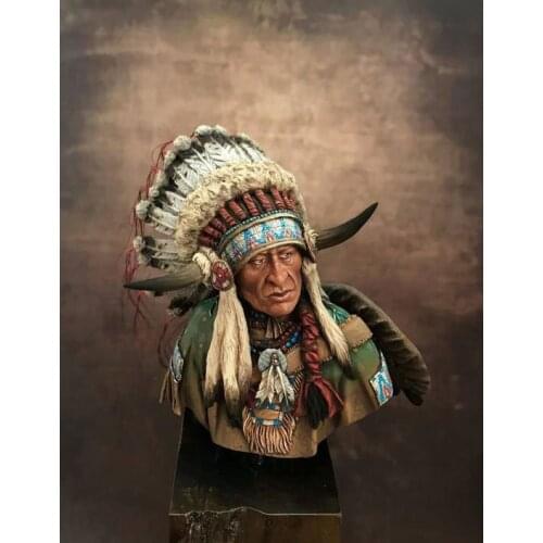 New Unassembled 1/10 ancient Leader of the Plains man bust Resin Figure Unpainted Model Kit