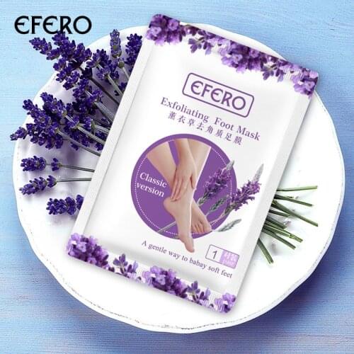 Efero 2pc=1pair Feet Exfoliating Foot Mask Skin care Peeling Dead Skin Feet Mask Pedicure Socks Foot Cream for Heels TSLM1