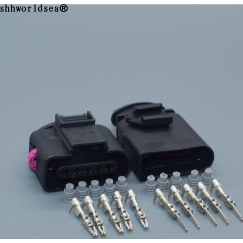 Worldgolden 5 pins Air Flow Connector Housing Socket 1J0973705 1J0973805 for AUDI VW Passat B6 Skoda 6N0 973 705 6N0 973 805