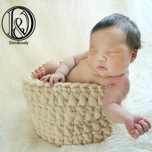 Clearance!Handmade Honey Pot Finger Crochet Basket Nest Basket Prop Newborn Baby Photography Prop Photo Studio Prop Fotografia