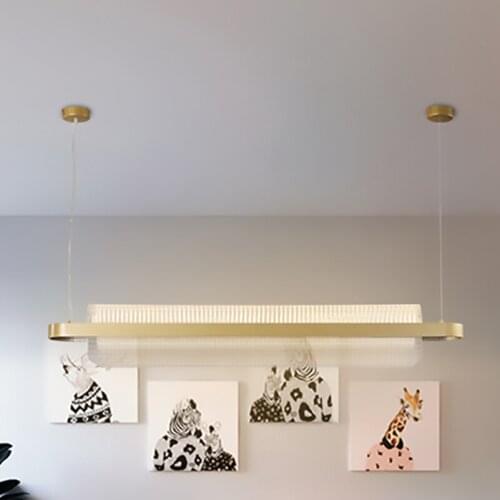 GPD Luxury Chandeliers Acrylic Rectangle Gold Chandelier Lighting Creative Design Hanglamp Home Decoration LED Light Fixtures