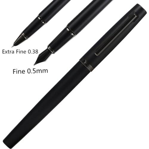 Vintage Classic Matte Black Fountain Pen 8000 Metal Ink Pen Writing Gift Pen Iridium Fine 0.5mm for Business Office