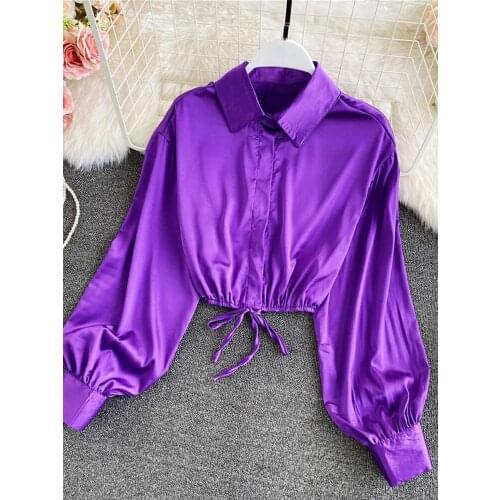 SELAITAILYE Womens Satin Shirts