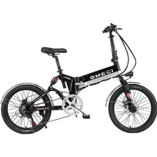 Foldable Electric Bike With Double Suspension/Brake 20 Inch 350W 48V White/Black Three Spokes Adults Electric e Scooter