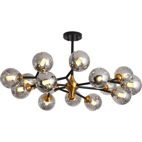 Modern Glass Ball Chandeliers for Dining Room Kitchen Living Room Bedroom Hanging Ceiling Chandelier Indoor Lighting Fixtures