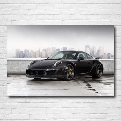 Porsches 911 Turbo S Sportscar Wallpaper Black Wall Art Posters and Prints Modern Canvas Painting for Home Decor