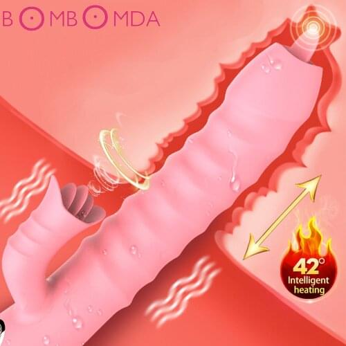Telescopic Vibrator for Woman Vagina Sucking Vibrator Heating Dildo Adult Sex Toys Wand Massager Anal G Spot Clitoris Stimulator