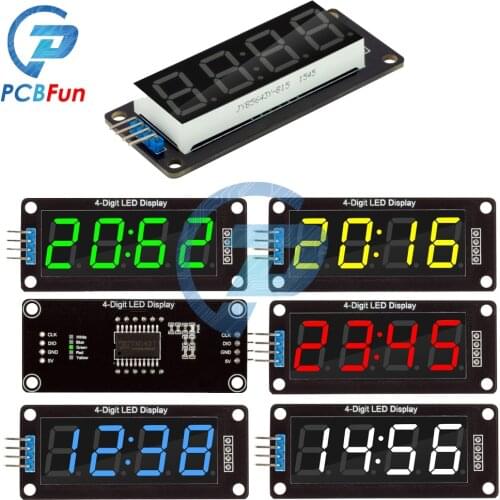 TM1637 LED Display Tube Module 4 Digits 7 Segments Display Clock Double Dots Module For Arduino TM1637.h 2 Pins Digital I/O