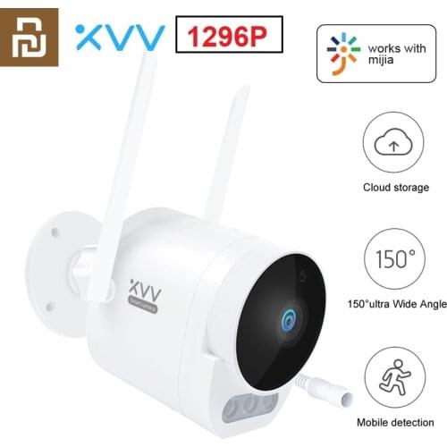 Xiaovv Smart Outdoor Camera Pro 1080P HD WiFi Video Webcam 150° Wide Angle IP65 Infrared Night Vision Add 3PCS LED Warning light