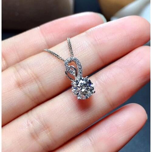 Pouring shiny moisanite gemstone necklace women silver necklace jewelry 925 sterling silver birthday gift Valentine gift