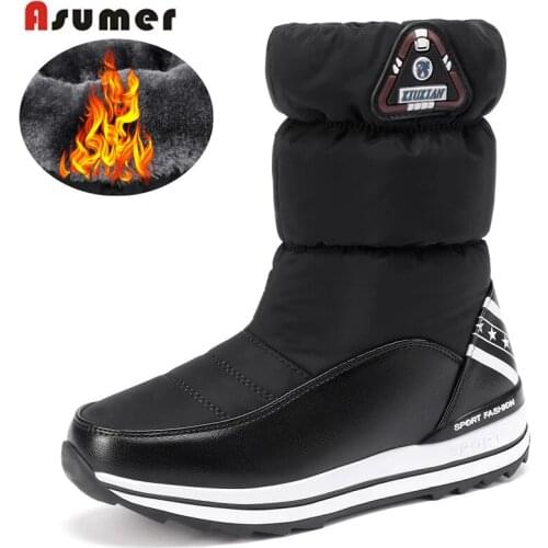 ASUMER SIZE 31-43 New 2020 womens snow boots platform shoes girl ankle boots warm down ladies winter boots cotton shoes female