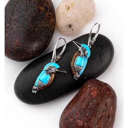 1 Pair Earrings Bird Pendant All Match Natural Style Women Vintage Bird Pendant Earrings for Daily Wear Party Dropshippping