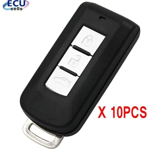 10PCS X 3 Button Smart Remote Key Shell Case Fob for Mitsubishi Lancer Outlander ASX 2008-2016