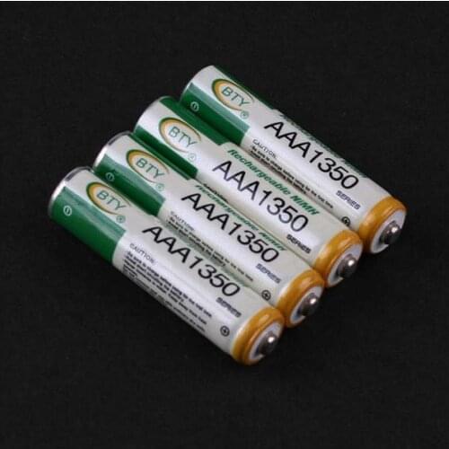 2PCS BTY AAA 1350series 350mah 1.2V Ni-MH Rechargeable Battery Accumulator