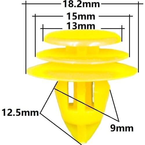 30Pcs Interior Panel Clamp 9mm for Volvo BYD Door Card trim retainer clips yellow fastener