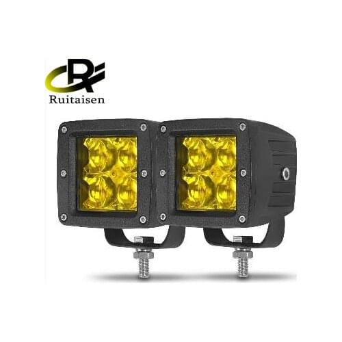5D Lens 3 inch Square fog light Led work light Amber 3000K 12V 24V car driving Lamp for JEEP offroad Boat truck Tractor SUV ATV