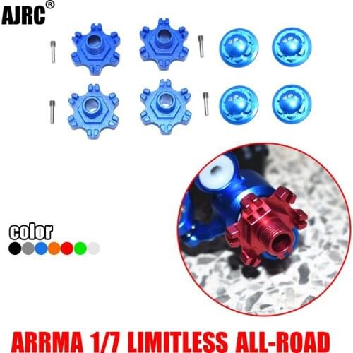 ARRMA 1/7 LIMITLESS Metal Dragon Claw Thickening 6mm Hex Adapter + Tire Dust Nut AR310447+AR310449