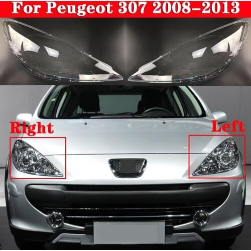 Car Front Headlight Cover Headlamp Lampshade Lampcover For Peugeot 307 2008-2013 Head Lamp light Covers glass Lens Shell Caps