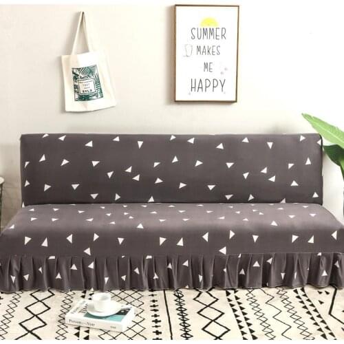 Geometric Series Sofa Cover With Skirt Edge For Folding Sofa Cover Without Armrest All-inclusive Elastic Slipcover Sofa Protect