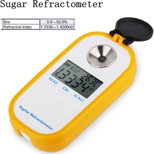 Digital Brxi Refractometer 0.0-50.0% LCD Display Sugar Concent Brxi Meter Auto Portable Electronic Fruit Juice Refractometers