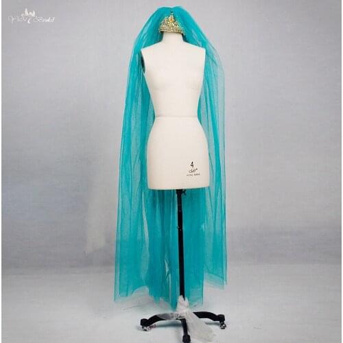 RSV49 Veletta Sposa Capelli Gold Beaded Tulle Green Muslim Wedding Veil