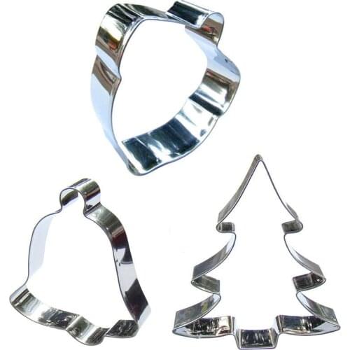 Big Nuts, Rattles, Christmas Tree shaped 3 piece biscuit cutting molds, baking tools, cake decorating soft candy tools