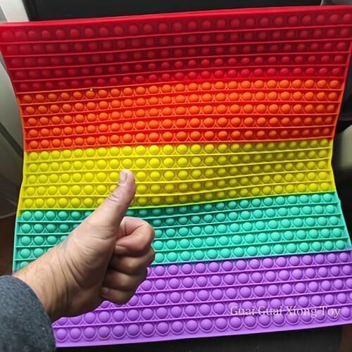 Giant Size Pop its Fidget Toys 30cm Rainbow Big Push Pop Bubble XXL Dimple Antistress Toy Simpl Dimmer Stress Toy Children Gift