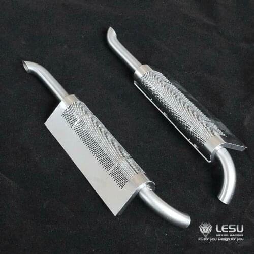 LESU Metal Chimney Exhaust Pipe for 1/14 RC TAMIYA King Hauler Grand Hauler Tractor Truck DIY Model Car