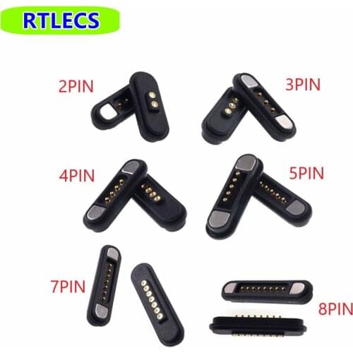 5 Pairs Magnetic Connector 2 3 4 5 6 7 8 9 Pole Pogopin Male Female 2.2 MM Grid THT 3A Spring Loaded Pogo Pin Waterproof Pad