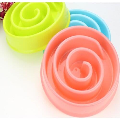 Pet Dog Cat Interactive Slow Food Bowl 1Pc Anti Slip Gulp Feeder Healthy Bloat Dish For Pet Feeding Tools