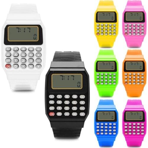 Fashion Child Kid Silicone Date Multi-Purpose Electronic Calculator Wrist Watch New Drop Shipping