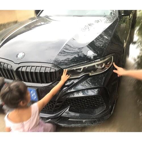 Carbon Fiber Headlight Bottom Eyelids Eyebrows for BMW G20 G28 2019 2020 2021
