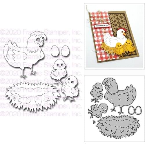 New Cute Chicken Family Craft Embossing Mold 2021 Metal Cutting Dies for DIY Decorative Scrapbooking Album Card Making No Stamps