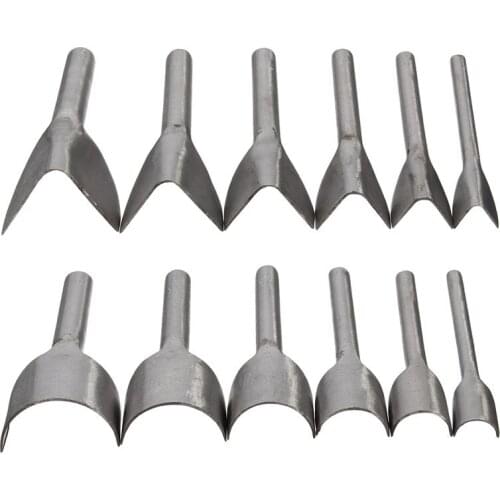 New Leather Craft Tools Half Round V Shaped Cutter Punch Leather Handmade Craft Tools Punching Hand Tools 6Pcs/set 15mm-40mm